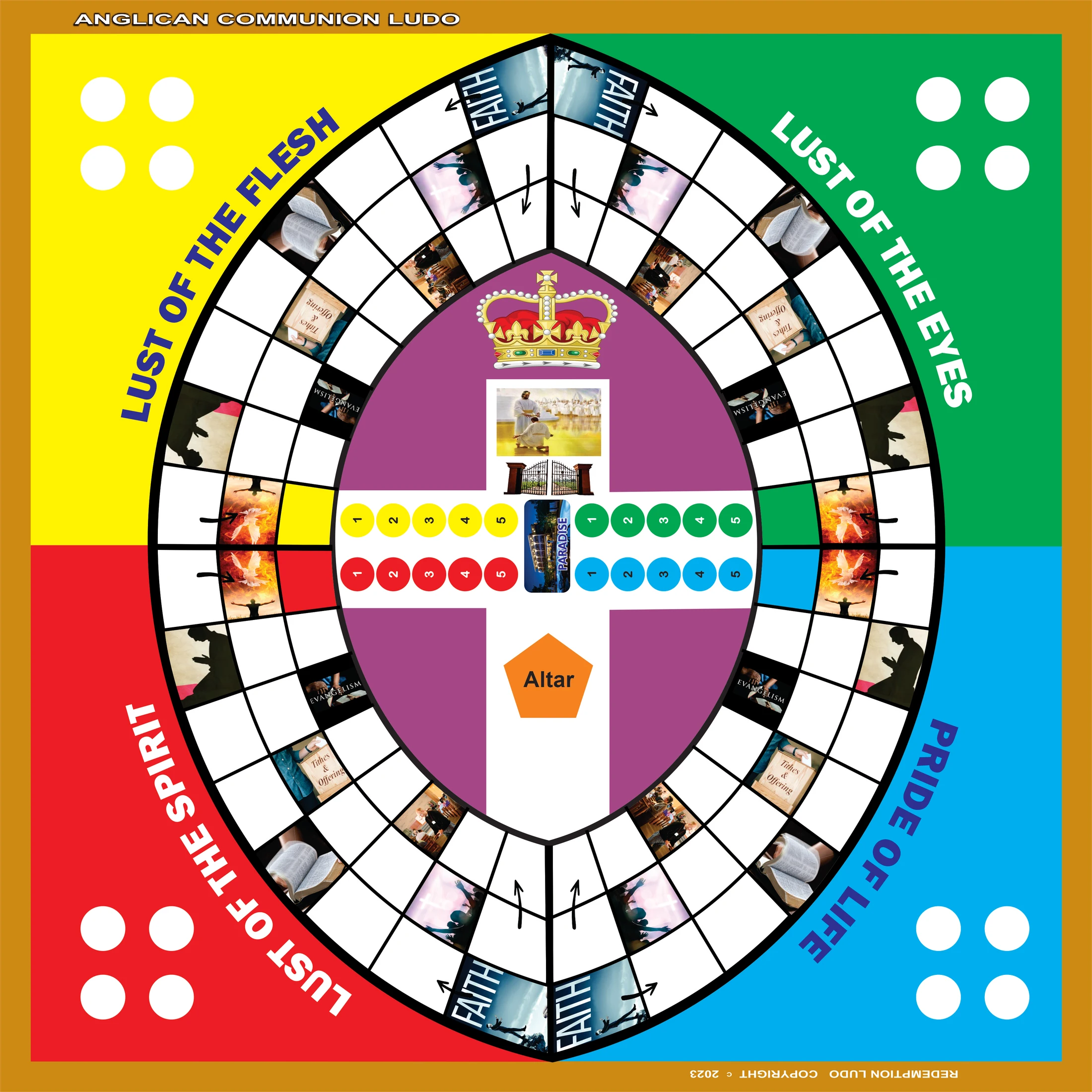 Anglican Communion Ludo customised Christian game design for Anglican Communion