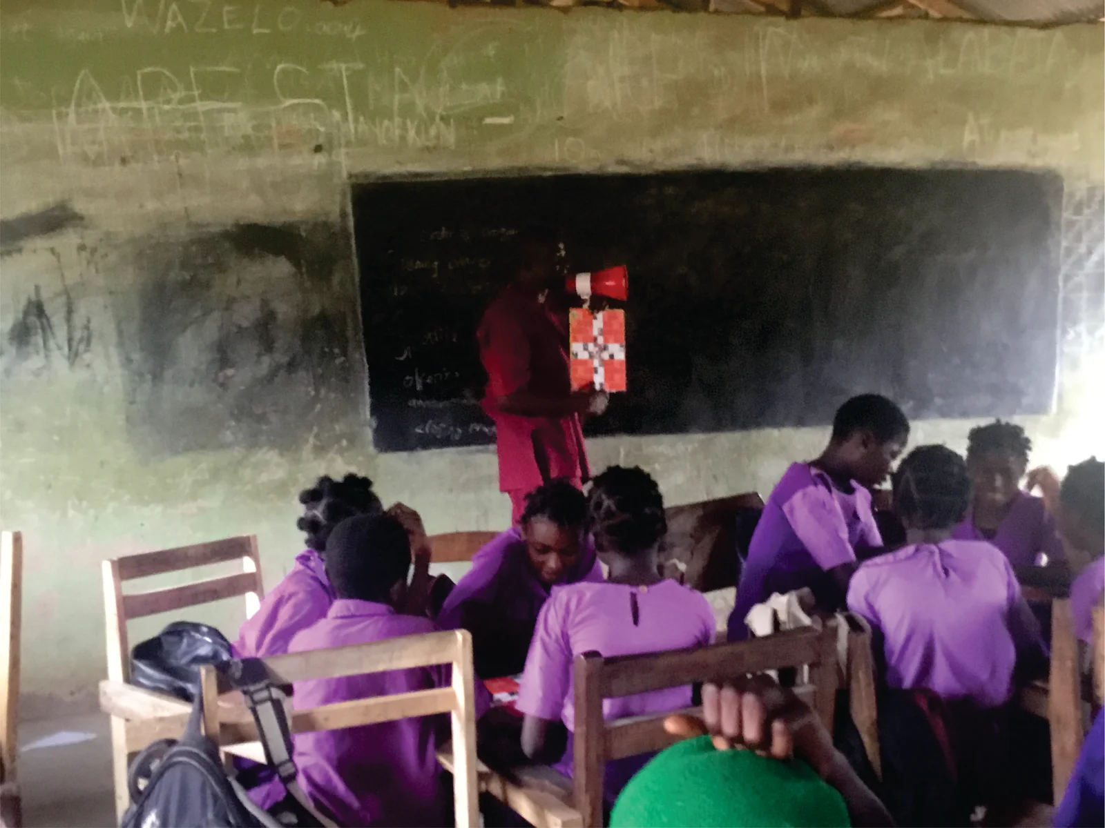 Secondary school Students playing our game in Ibadan.jpg