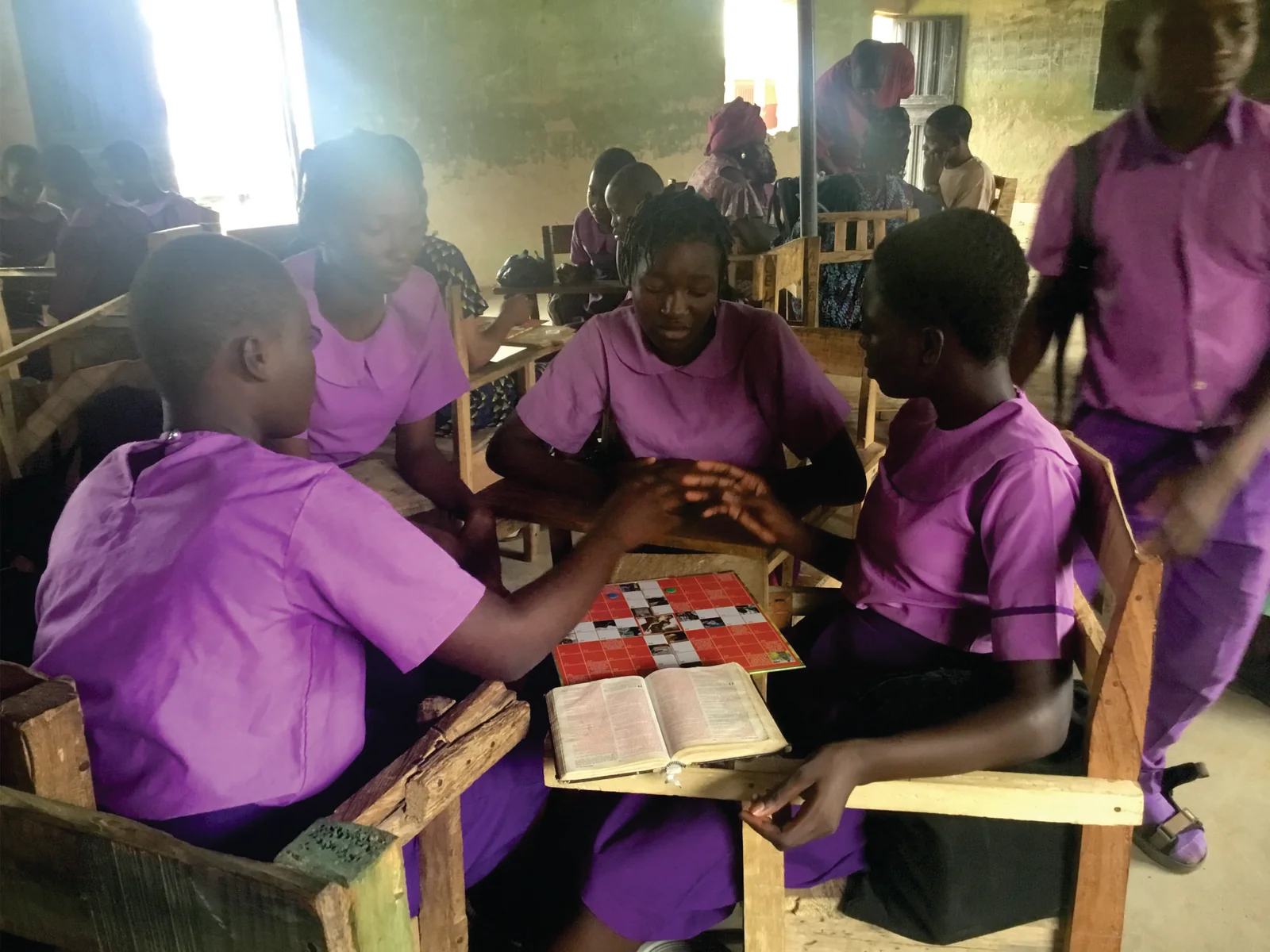 Students of Alabata Community School playing our game.jpg