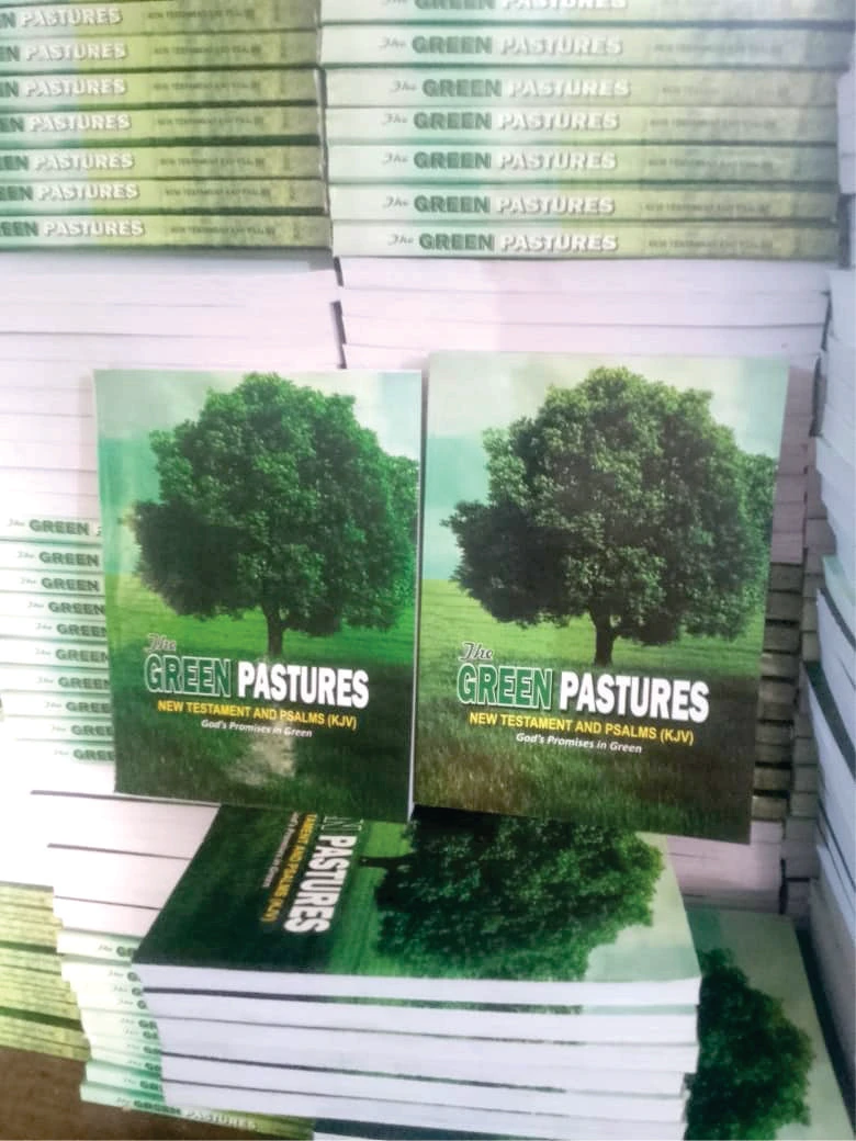 Printed copies of The Green Pastures Bible