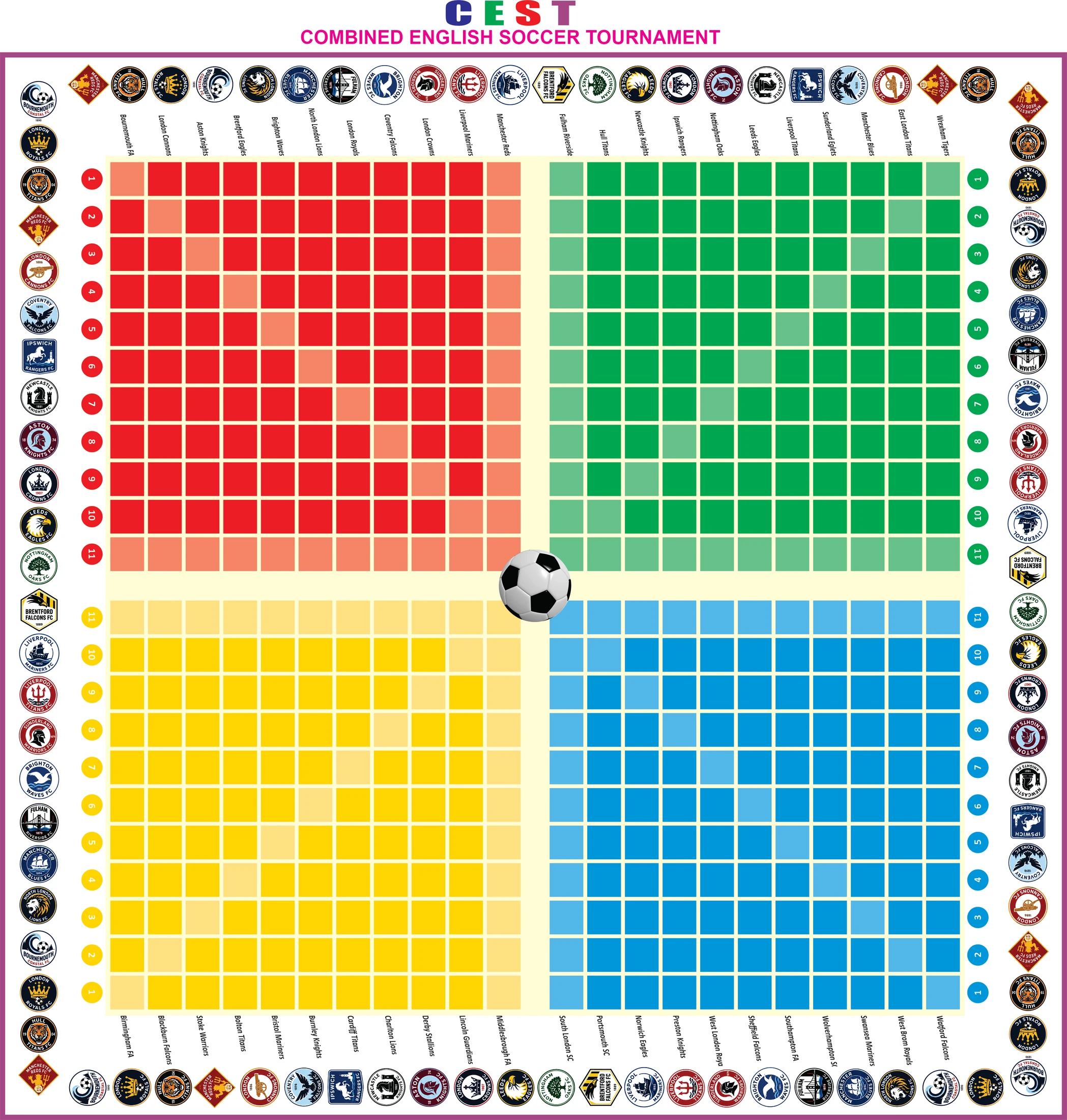 Complete CEST — Combined English Soccer Tournament concept artwork