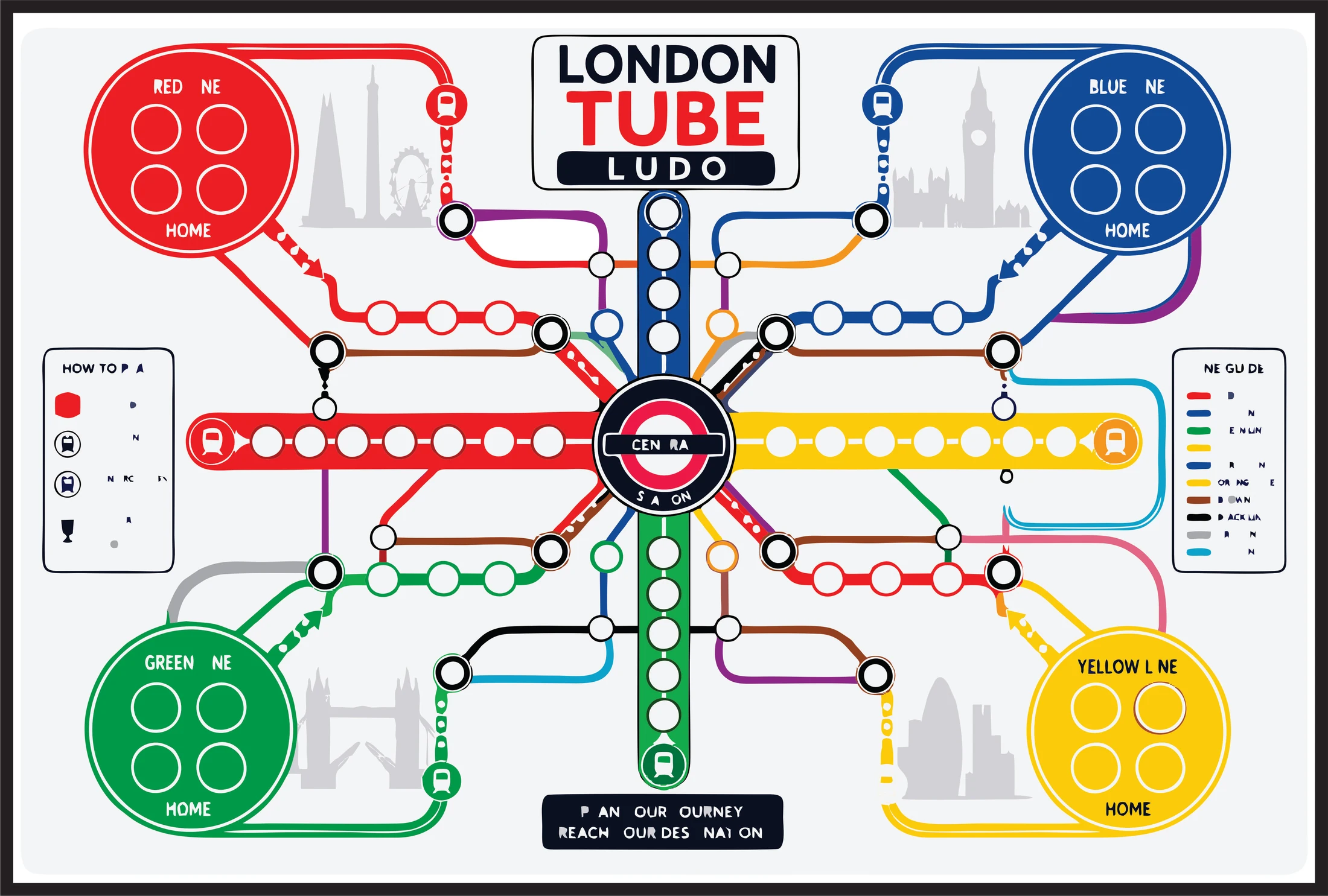 Complete London Tube Ludo concept artwork