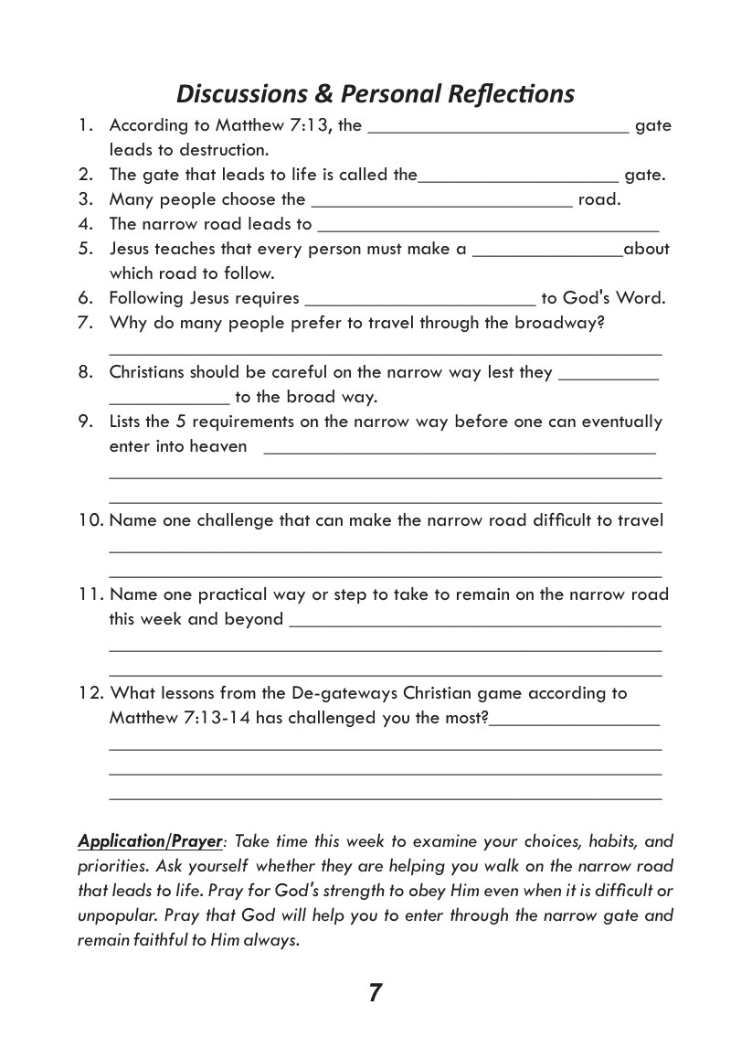 Christian Foundation course, page 8 of 12