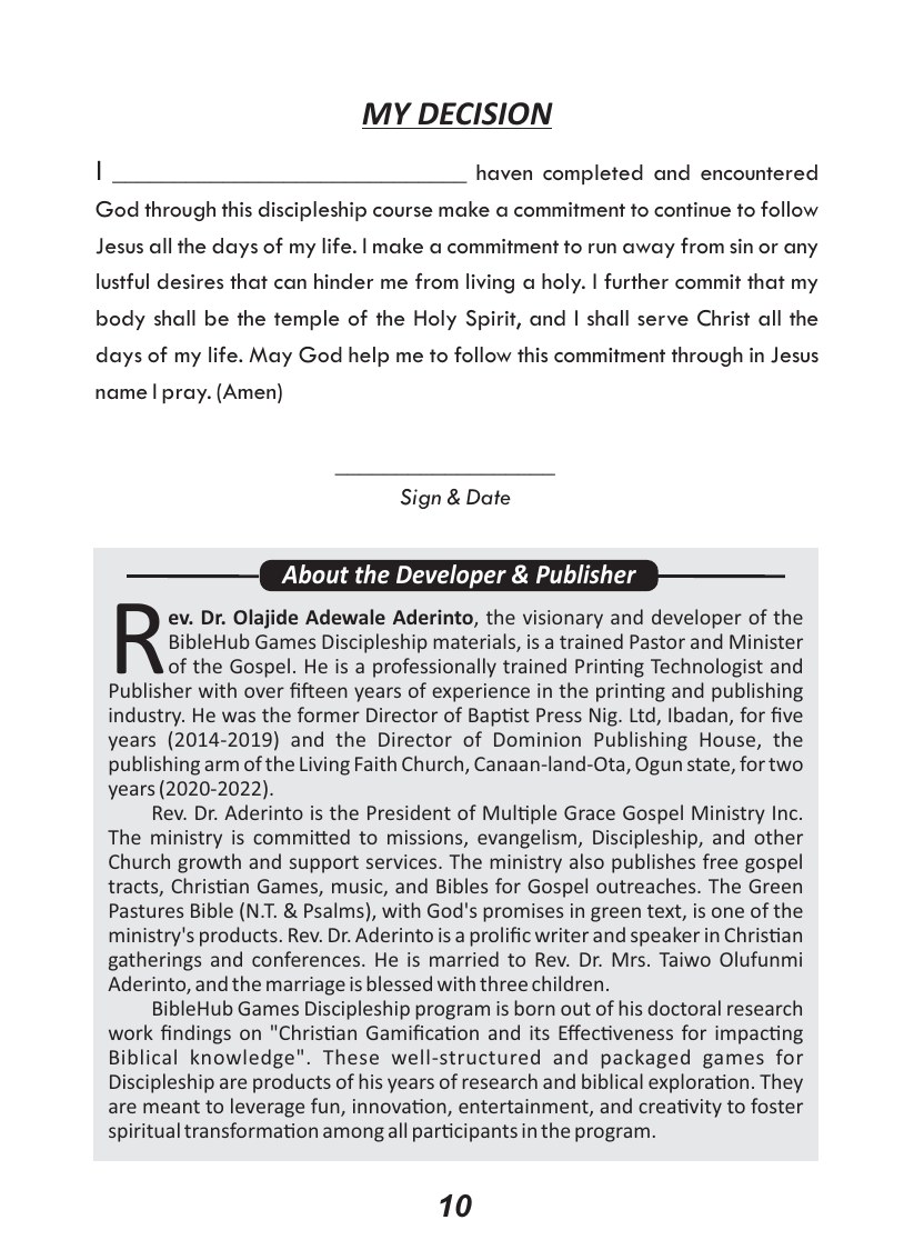 Christian Foundation course, page 11 of 12