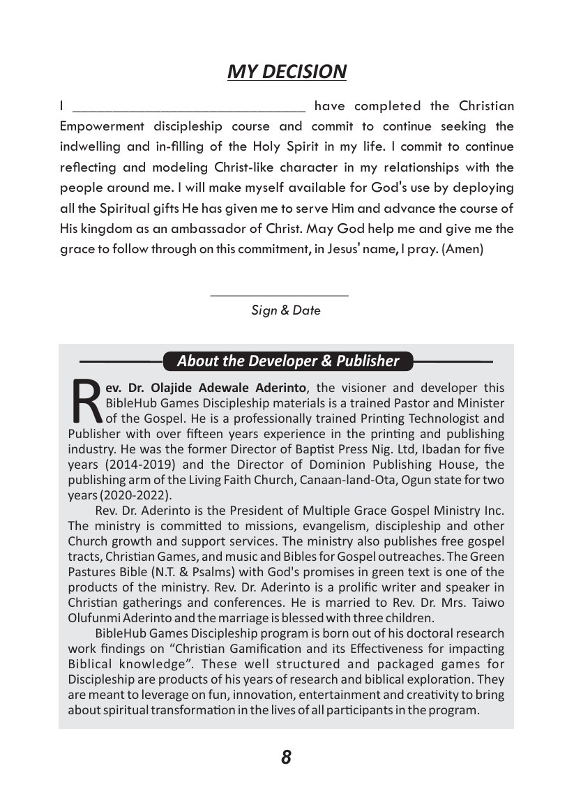 Christian Service course, page 9 of 10