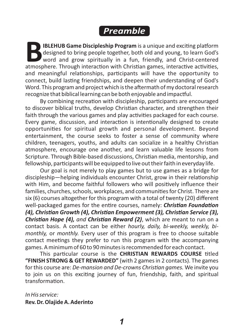 Christian Reward course, page 2 of 8