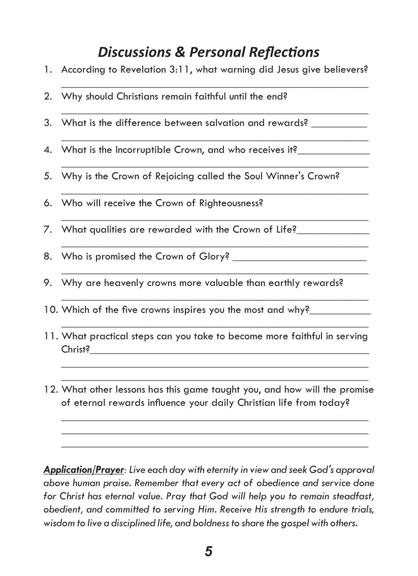 Christian Reward course, page 6 of 8